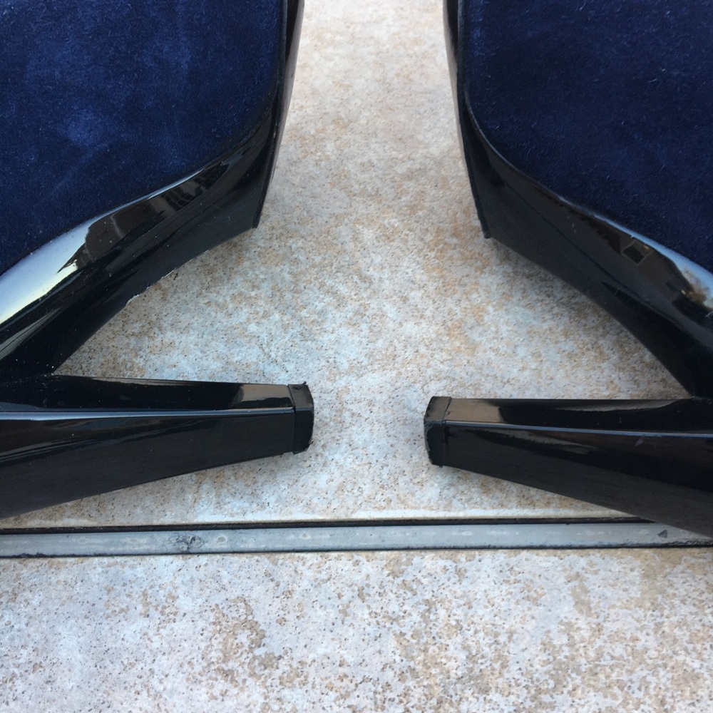 Balenciaga navy suede ankle boots 38 - Picture 4 of 12